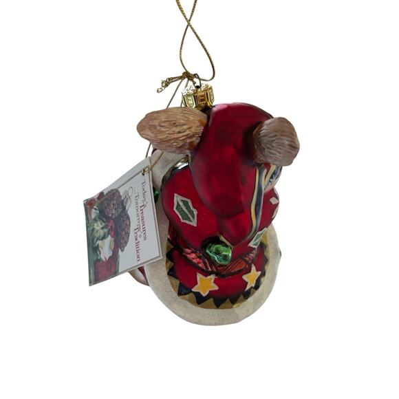 Fitz Floyd Lodge Rabbit Ornament Christmas Tree Winter Blown Glass Original Box - Picture 4 of 7